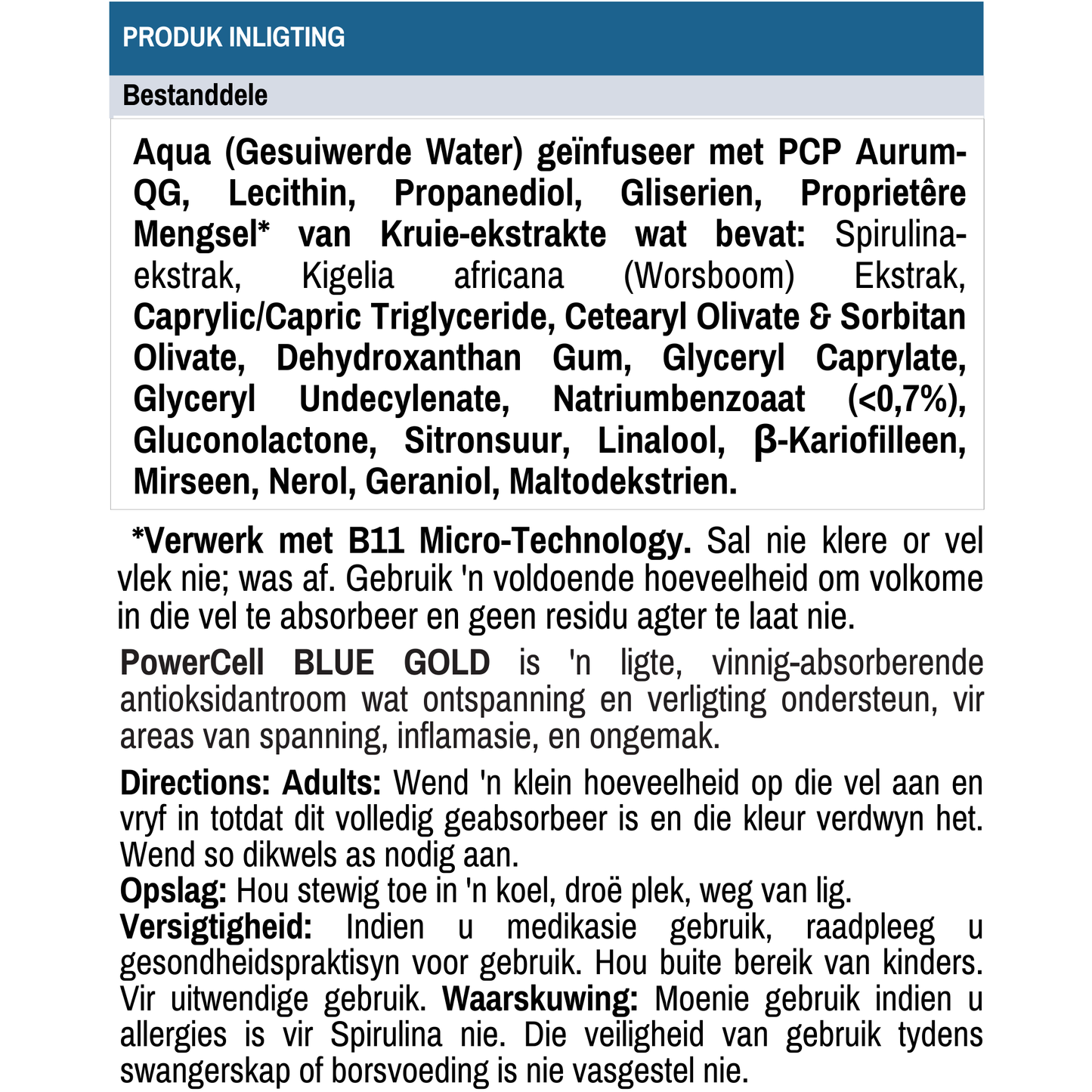 PowerCell BLUE GOLD Transdermal Balm 30ml - Remarkable Relief