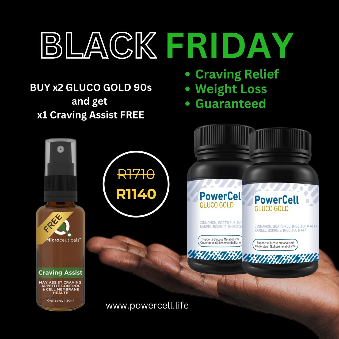 BLACK FRIDAY - BUY 2 GLUCO GOLD + 1 CRAVING ASSIST FREE
