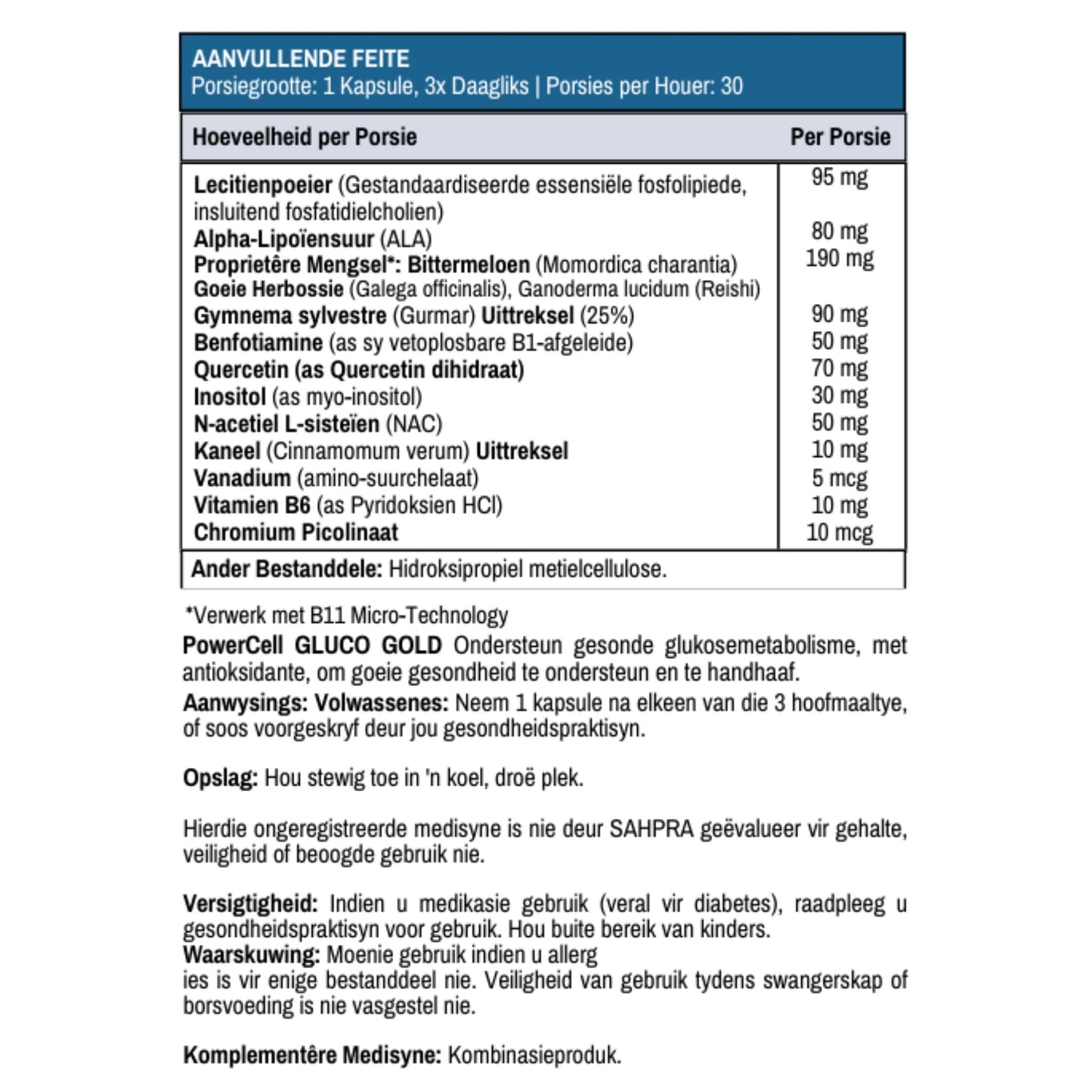 PowerCell GLUCO GOLD 90s Metabolism Master