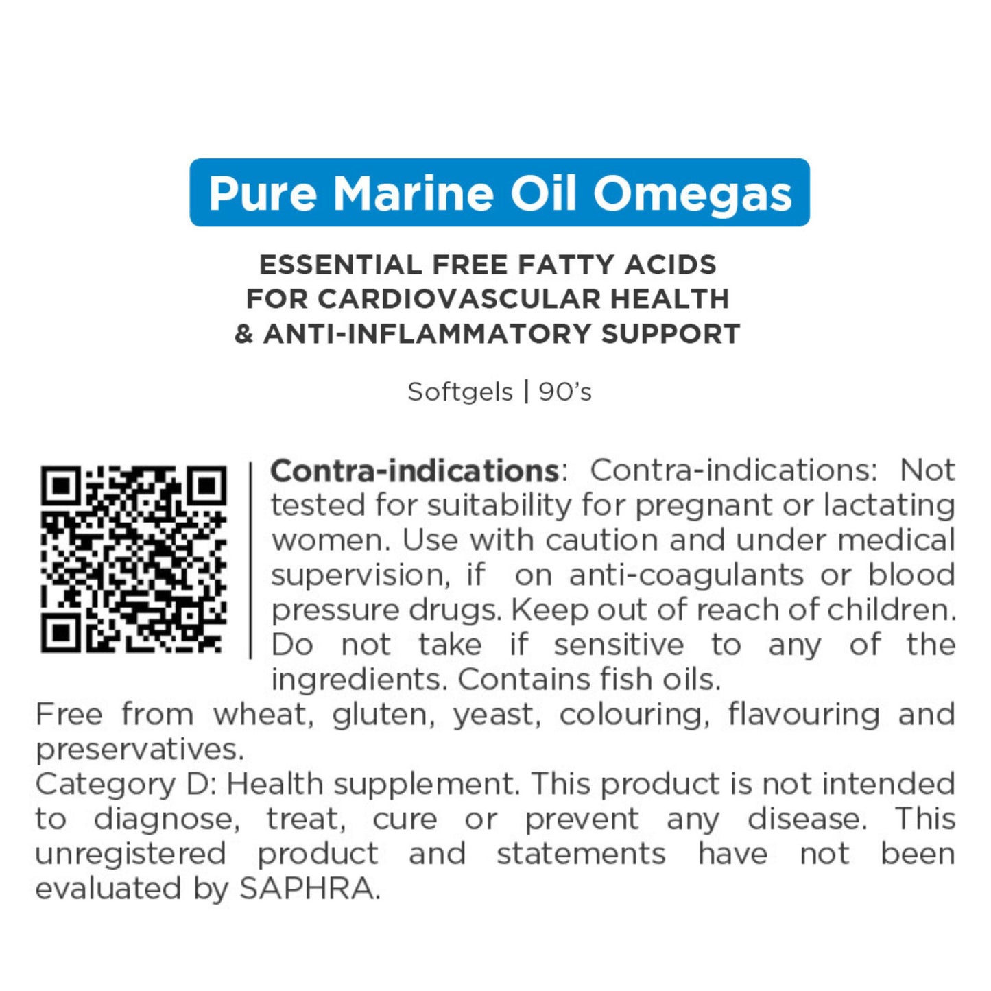 Q-Microceuticals PURE MARINE OIL OMEGAS 90s