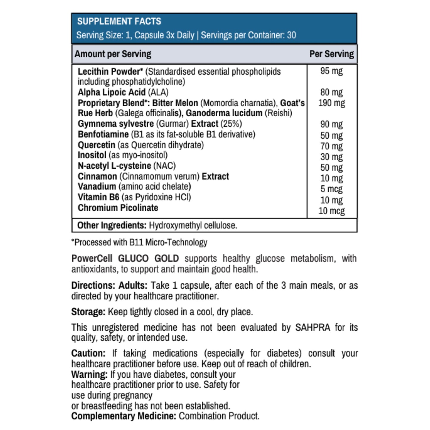 PowerCell GLUCO GOLD 90s Metabolism Master