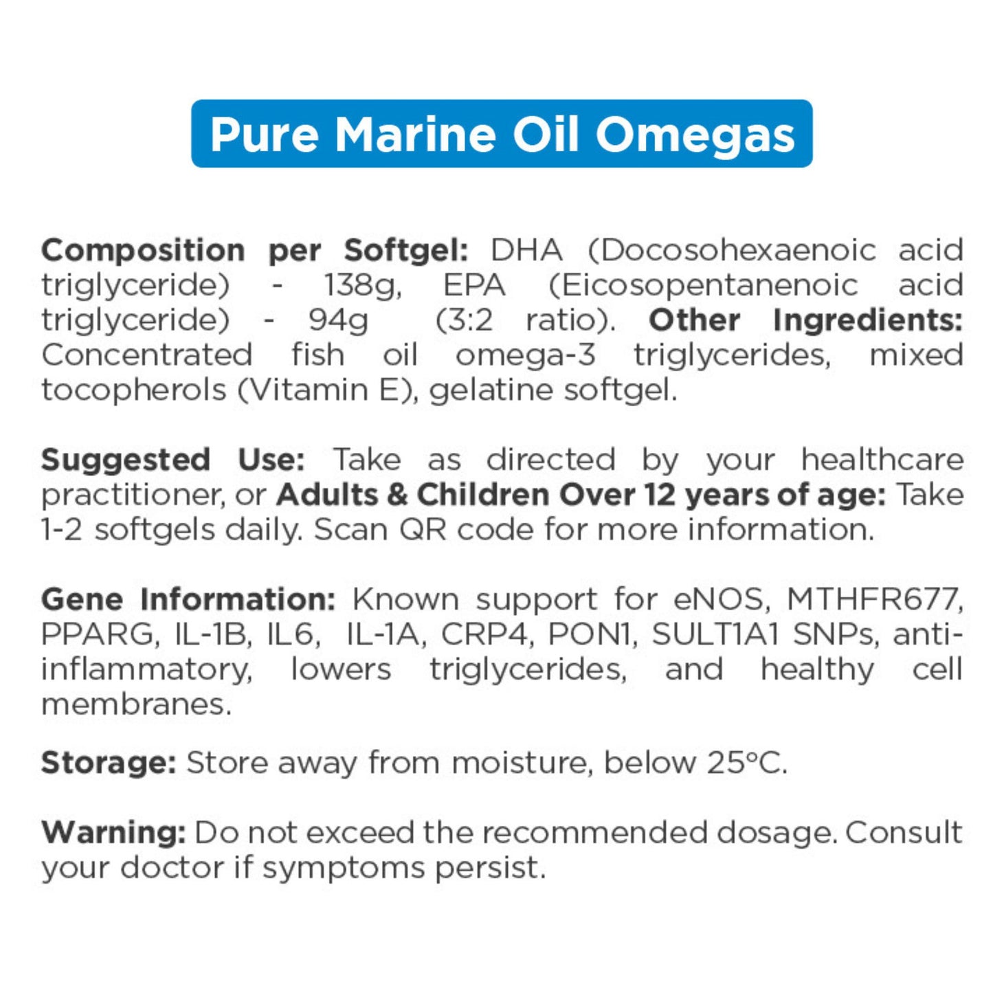 Q-Microceuticals PURE MARINE OIL OMEGAS 90s