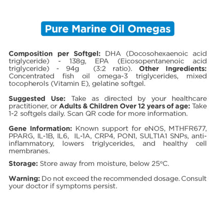 Q-Microceuticals PURE MARINE OIL OMEGAS 90s